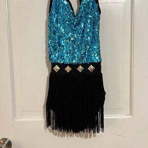 Kids Sequin Fringe Costume - Blue and Black